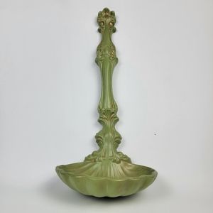 Arnel's Ceramic Ladle Spoon Wall Hanging Decor Sconce Light Gold Green Shell
